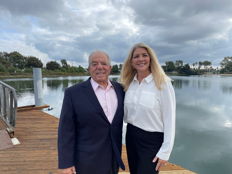 Former Mayor Bob Foster and Kristina at the Long Beach Marina. 